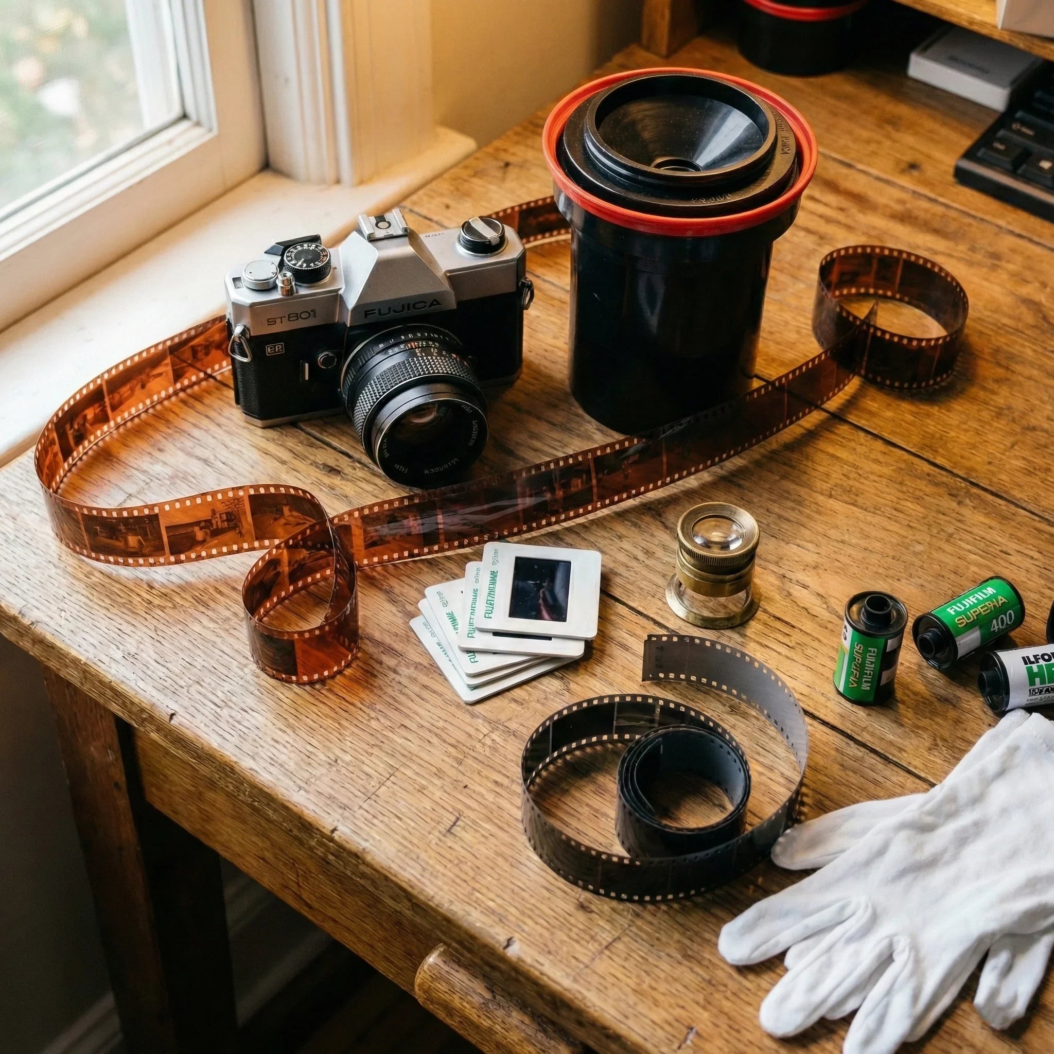 Servicio de revelado de rollos color y blanco y negro.